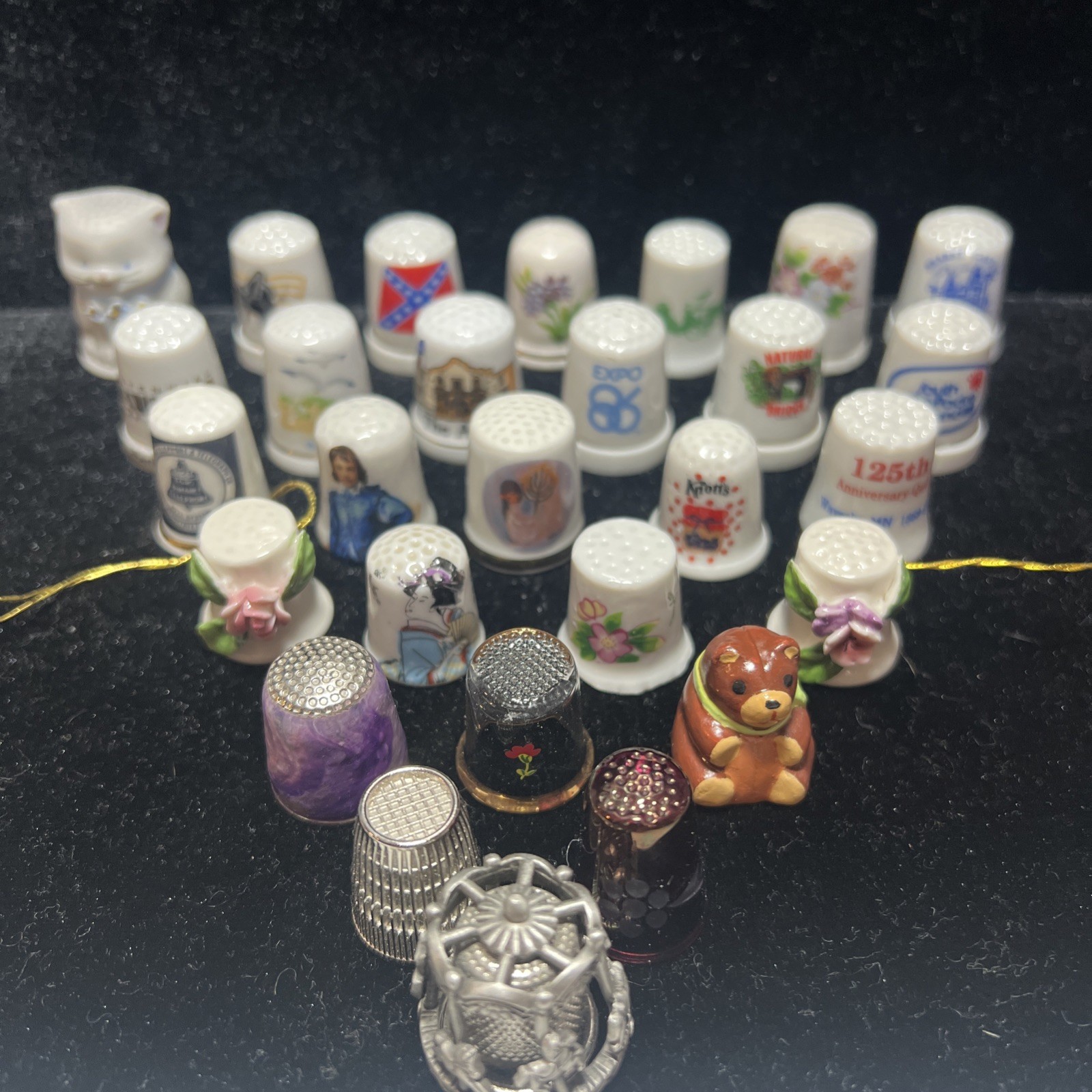 Lot Of 28 Vintage Thimbles