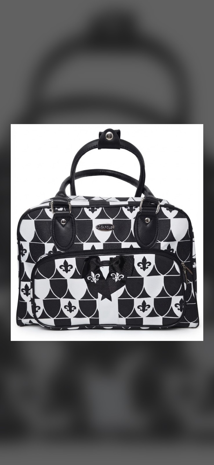 Vintage Y2K J.Carole Fleur-de-Lis Travel Bag Duffel Weekender
