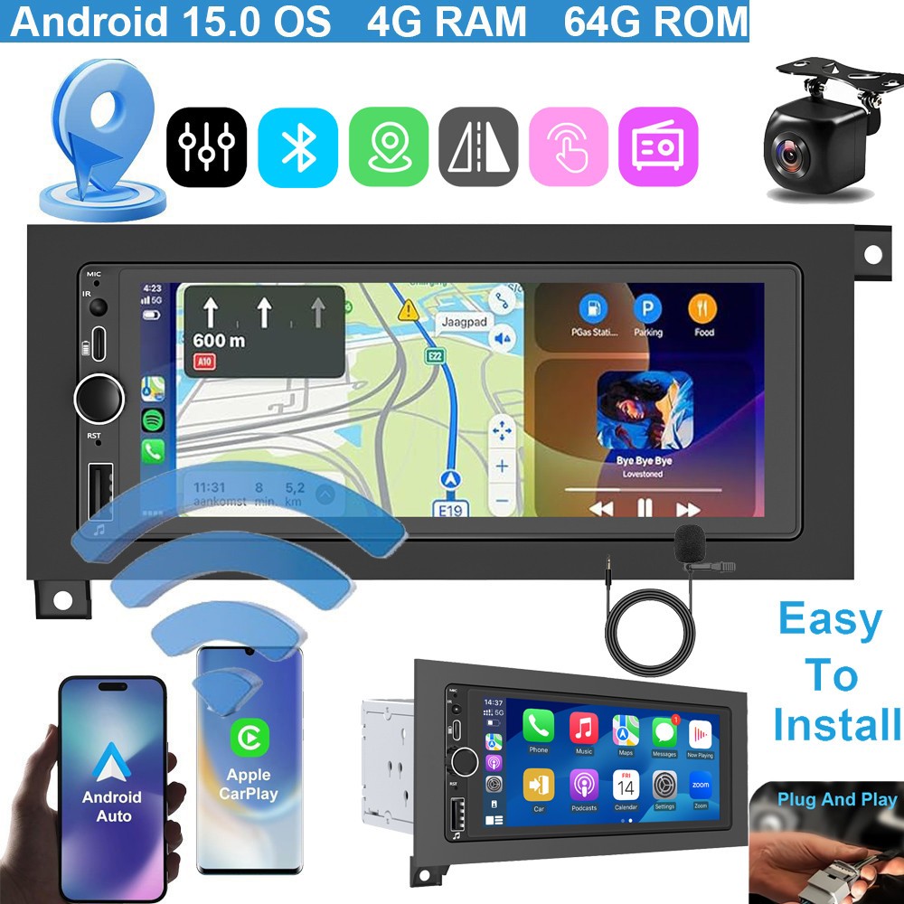 For 1984-1993 Dodge Pickup D150 D250 D350 Android 15 Carplay Car Stereo GPS WIFI