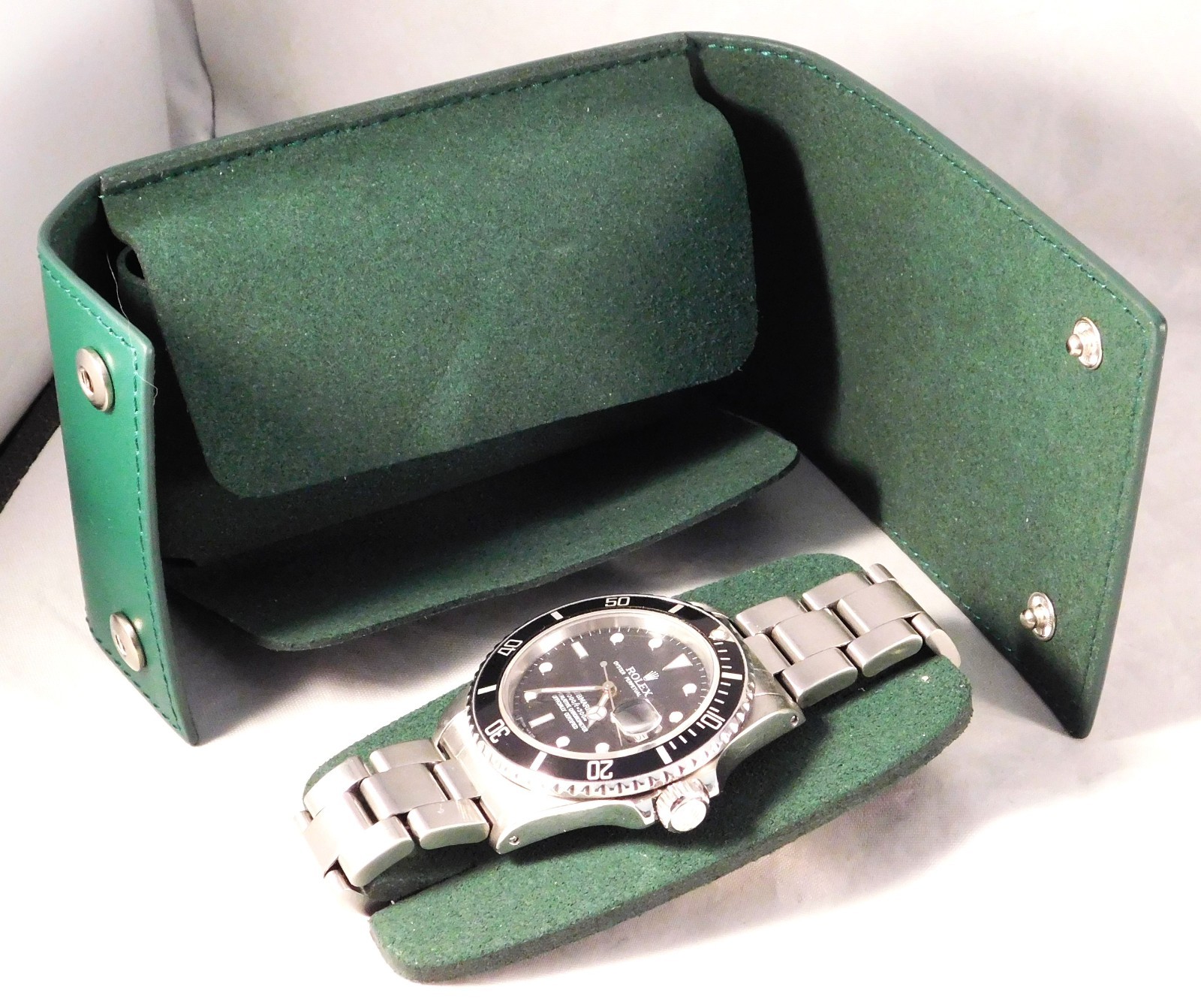 Rolex Authentic Service Center Premium Version 2021 Green Leather Travel Pouch