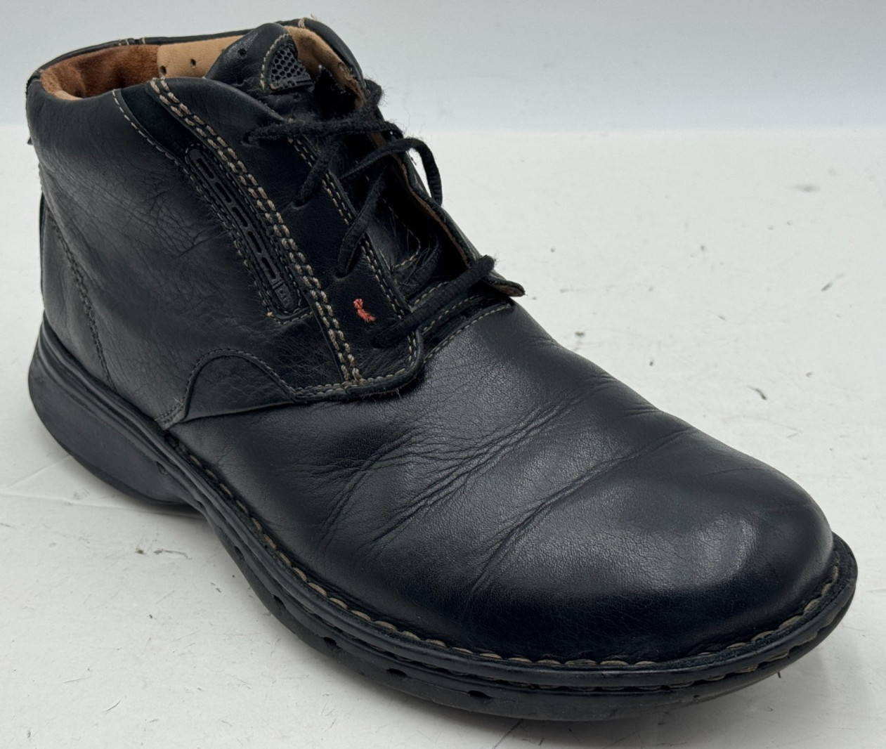 Clarks Unstructured Men\'s Boots Size 9.5 Black Leather  Lace Up Boots 85025