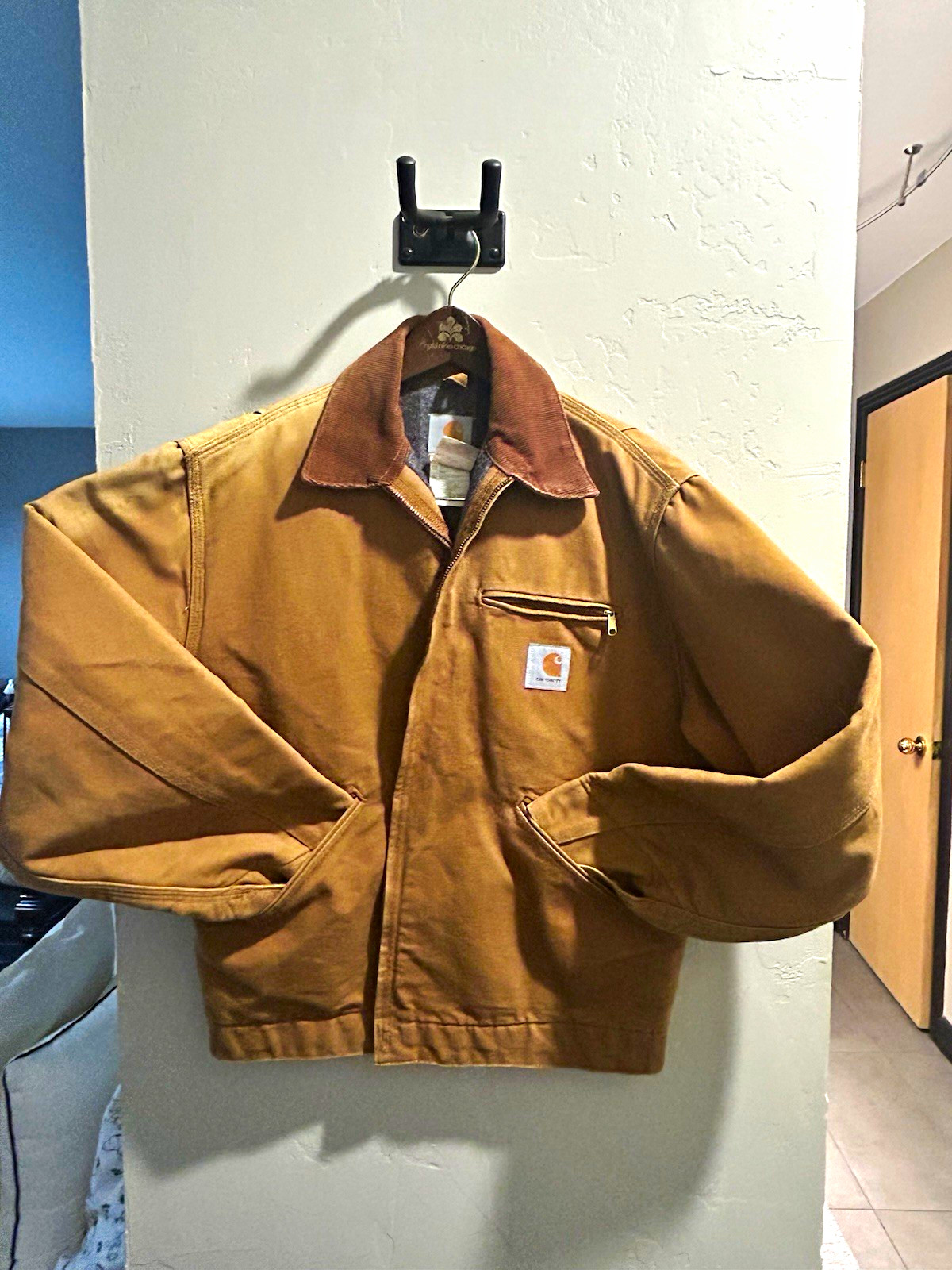 Vintage Carhartt Brown Lined Detroit Jacket Men\'s 42 Regular Cotton Outer Shell Vintage Carhartt Brown Lined Detroit Jacket Men\'s 42 Regular Cotton Outer Shell