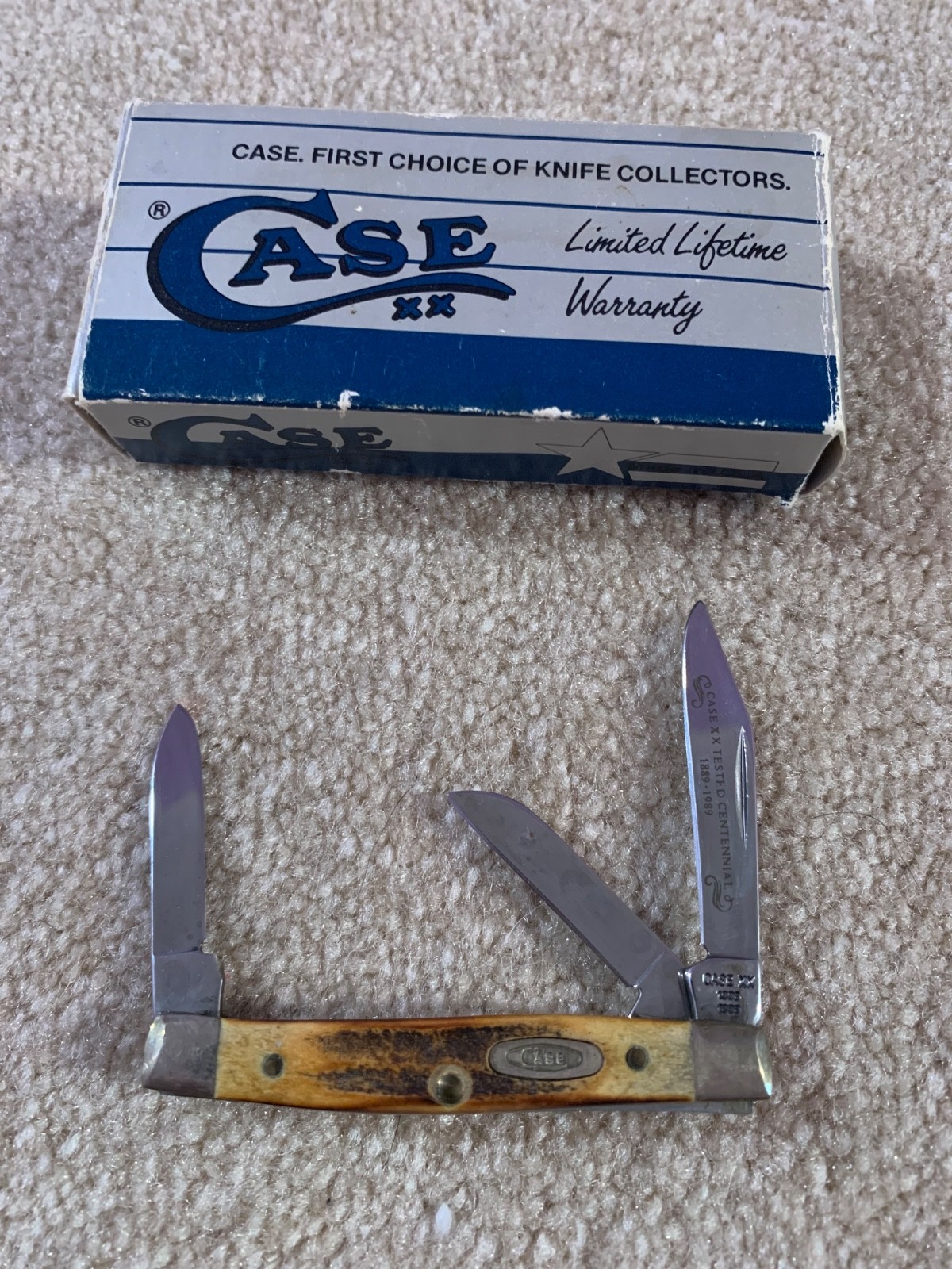 Case XX 5333 SS Stag Small Stockman Tested Centennial 1889-1989 NIB Case XX 5333 SS Stag Small Stockman Tested Centennial 1889-1989 NIB