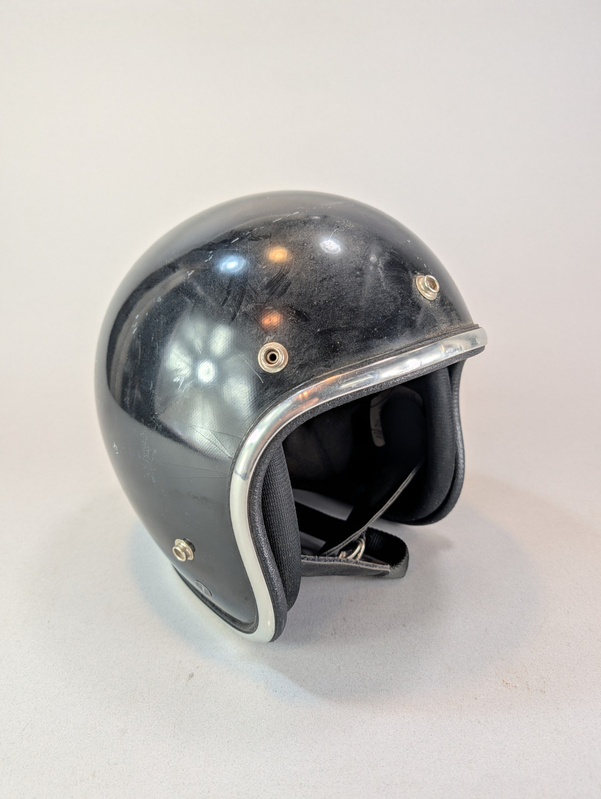 Vintage Arthur Fulmer AF40 Motorcycle Helmet Black Size Large