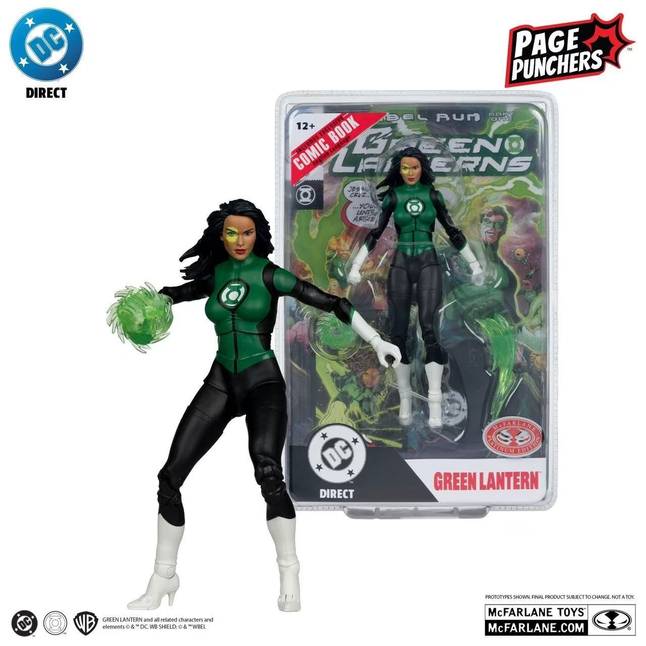 McFarlane DC DIRECT PAGE PUNCHER JESSICA CRUZ PLATINUM CHASE IN HAND Not Mint