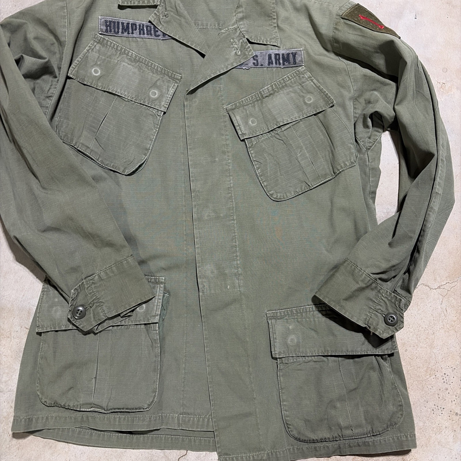 Vintage 1969 US Army Military Vietnam War Era OG-107 Jungle Jacket Small Reg