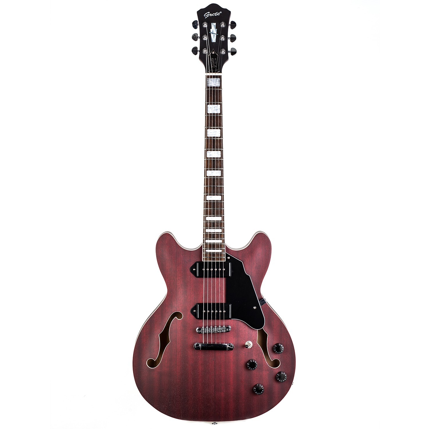Grote 335 Style Semi-Hollow Electric Guitar Matte Finish P90 Pickups Grote 335 Style Semi-Hollow Electric Guitar Matte Finish P90 Pickups
