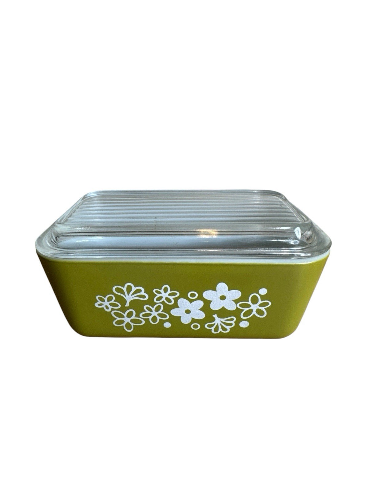 Pyrex 502 CRAZY DAISY SPRING BLOSSOM Refrigerator Dish 1.5pt With *Lid* Vintage Pyrex 502 CRAZY DAISY SPRING BLOSSOM Refrigerator Dish 1.5pt With *Lid* Vintage