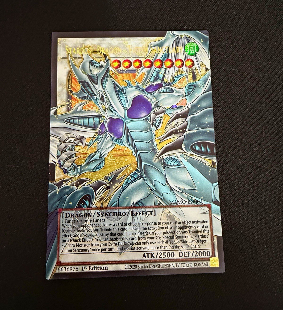 Konami Yu-Gi-Oh Stardust Dragon Over frame Ultra Rare Holo 1st Ed 76636978 EN Konami Yu-Gi-Oh Stardust Dragon Over frame Ultra Rare Holo 1st Ed 76636978 EN
