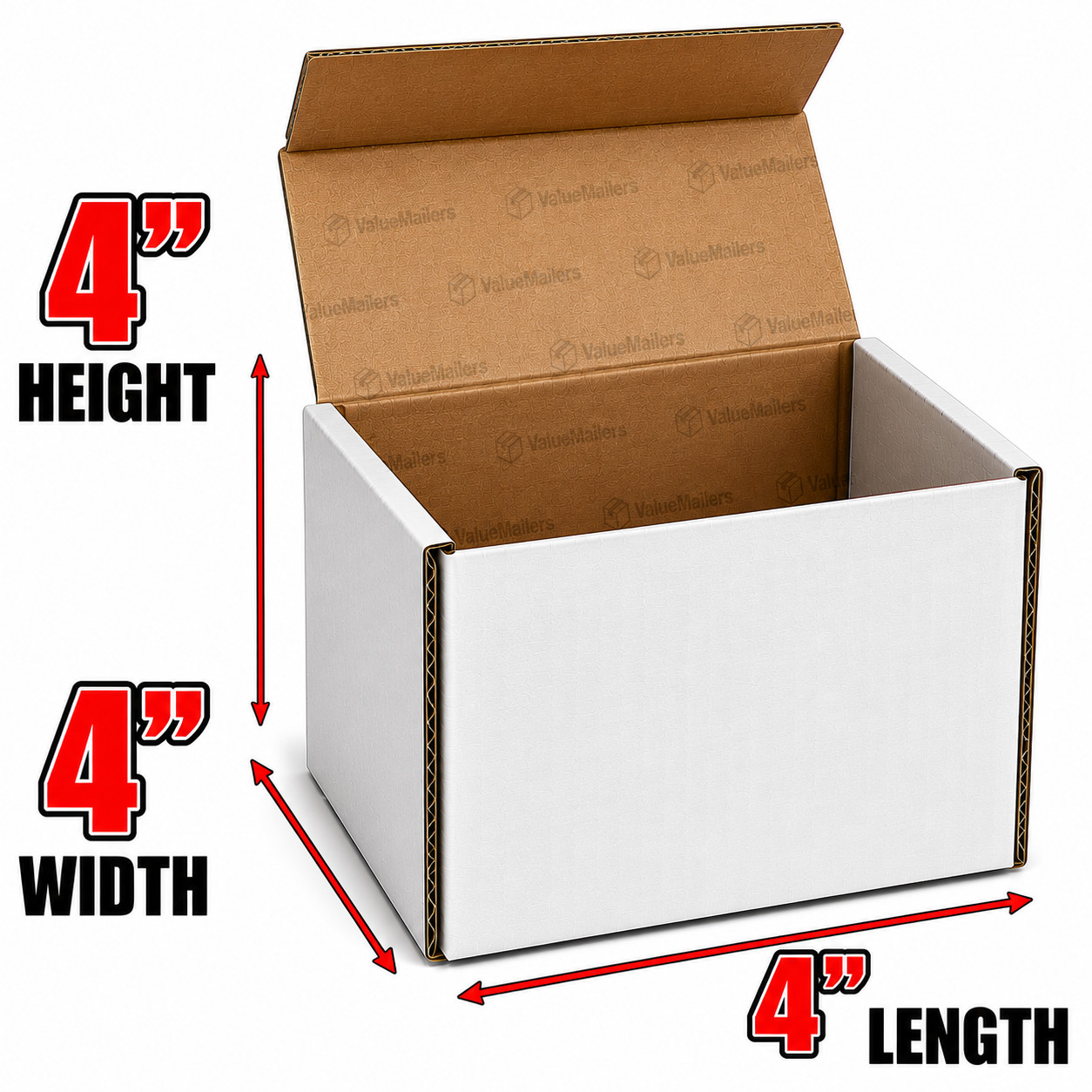 200 - 4 x 4 x 4 White Corrugated Shipping Mailer Packing Box Boxes