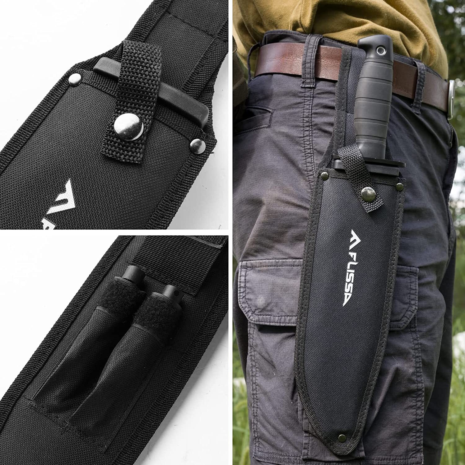 FLISSA Survival Hunting Knife w/Sheath 15 inch Fixed Blade Tactical Bowie Knife FLISSA Survival Hunting Knife w/Sheath 15 inch Fixed Blade Tactical Bowie Knife