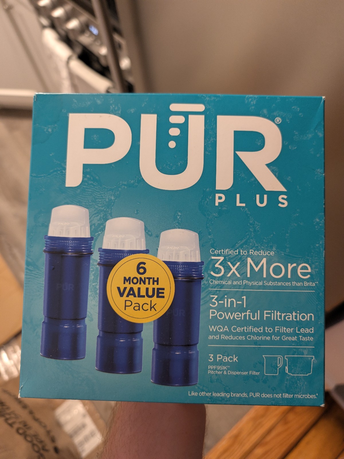 PUR PPF951K3 Lead Reduction Water Pitcher Replacement Filter - 3 Pack