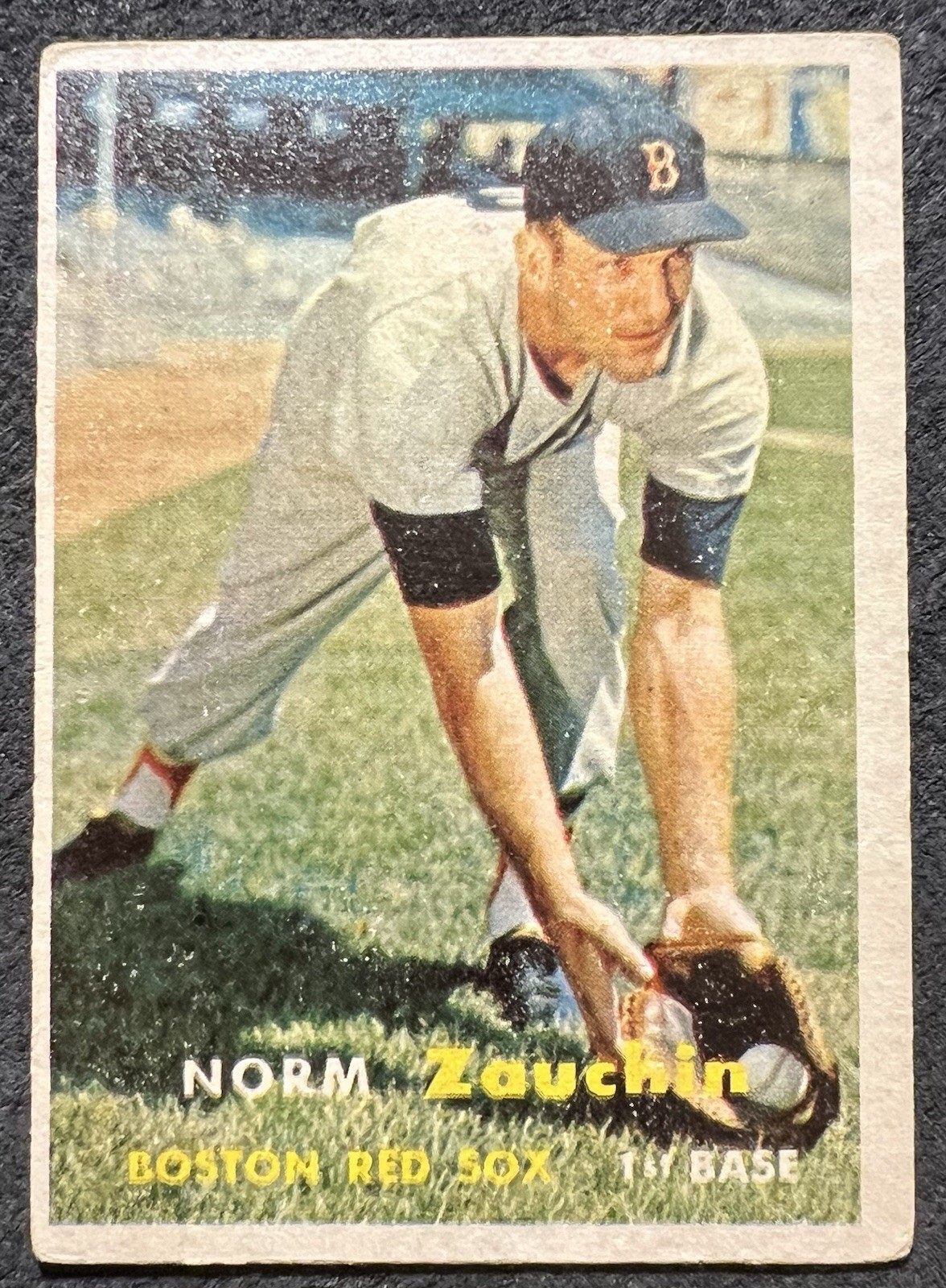 1957 TOPPS NORM ZAUCHIN (BOSTON RED SOX) #372 VG OC