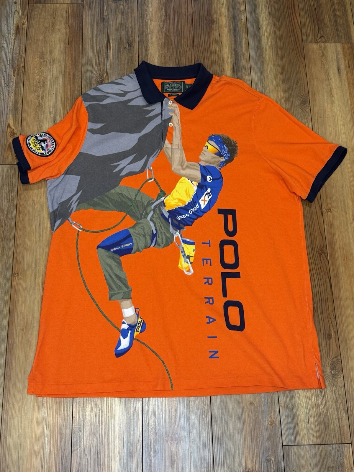Polo Ralph Lauren Orange Polo Terrain Climbing Graphic Shirt Classic Fit XL Polo Ralph Lauren Orange Polo Terrain Climbing Graphic Shirt Classic Fit XL