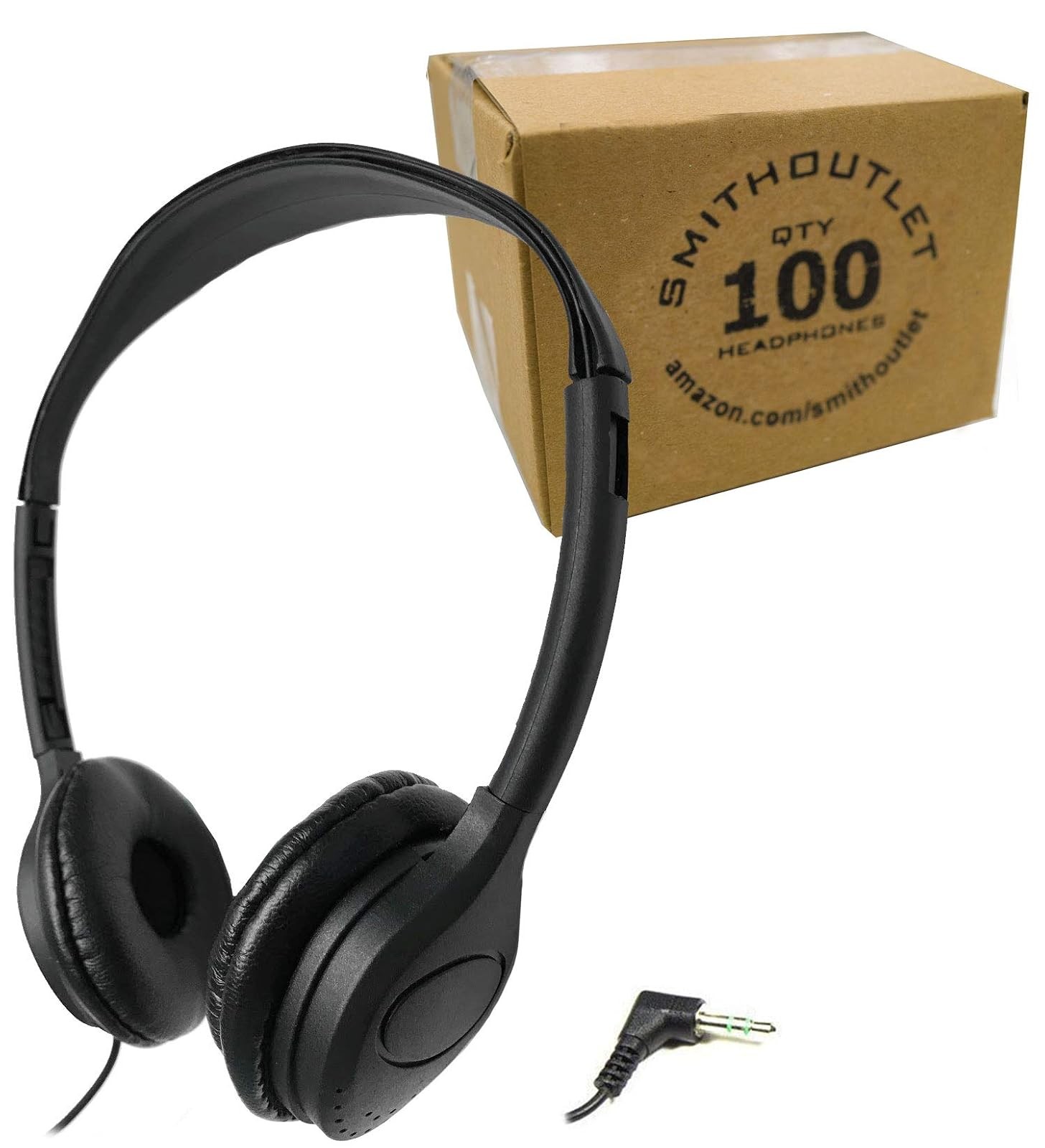 SmithOutlet Headphones Bulk 100 Pack On Ear Wired Classroom