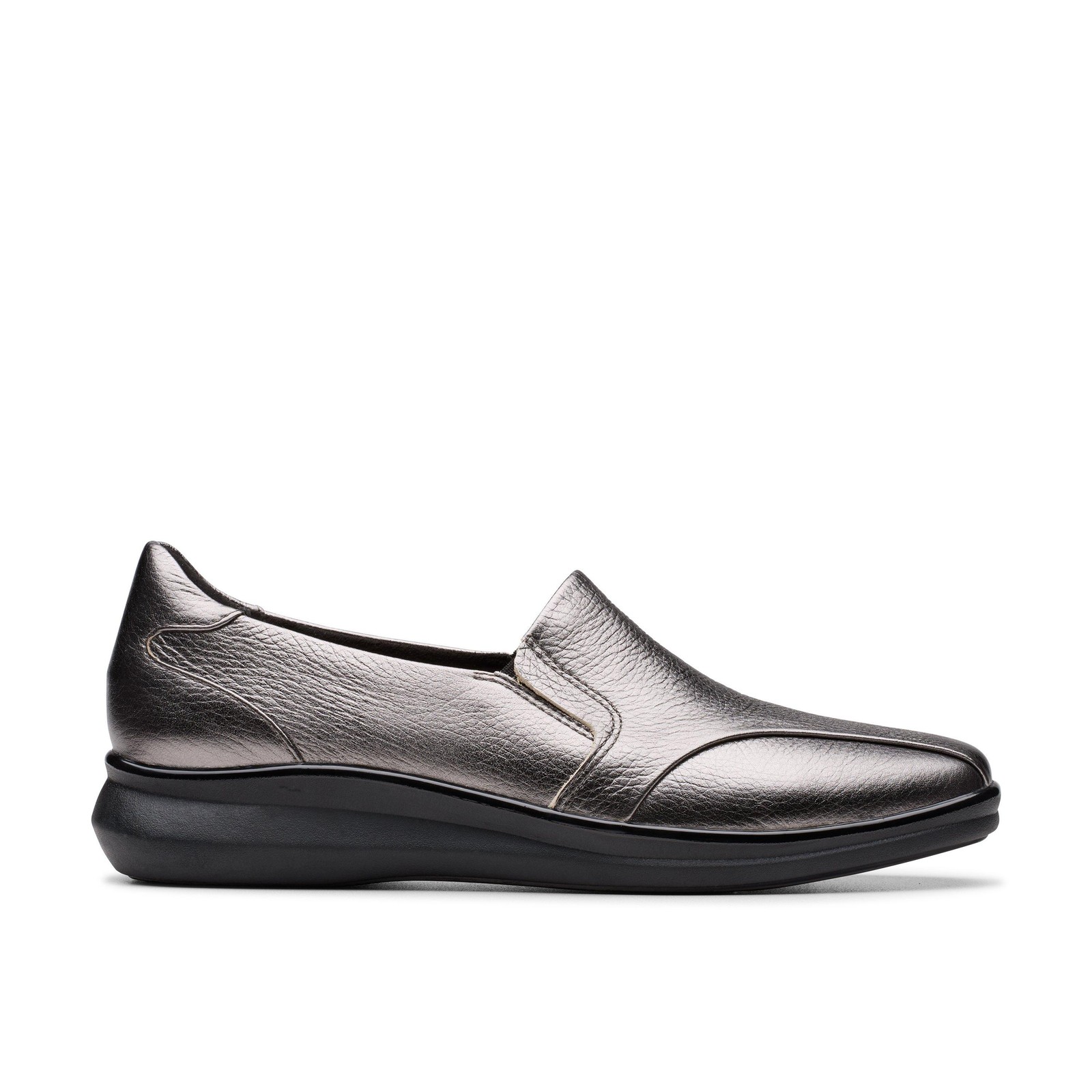 Clarks Womens Lynell Edge Grey Leather Dress  Shoes