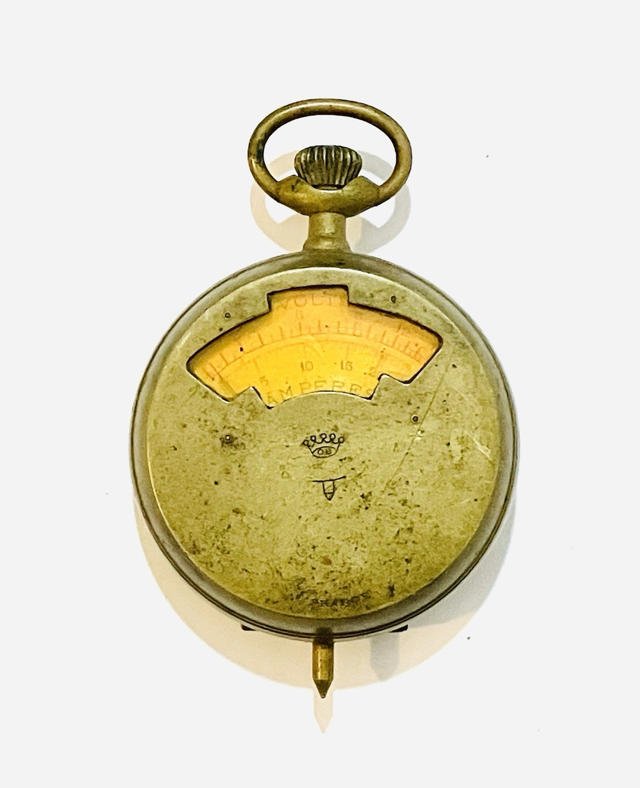 Antique French OB Pocket Watch Style Voltmeter Antique French OB Pocket Watch Style Voltmeter