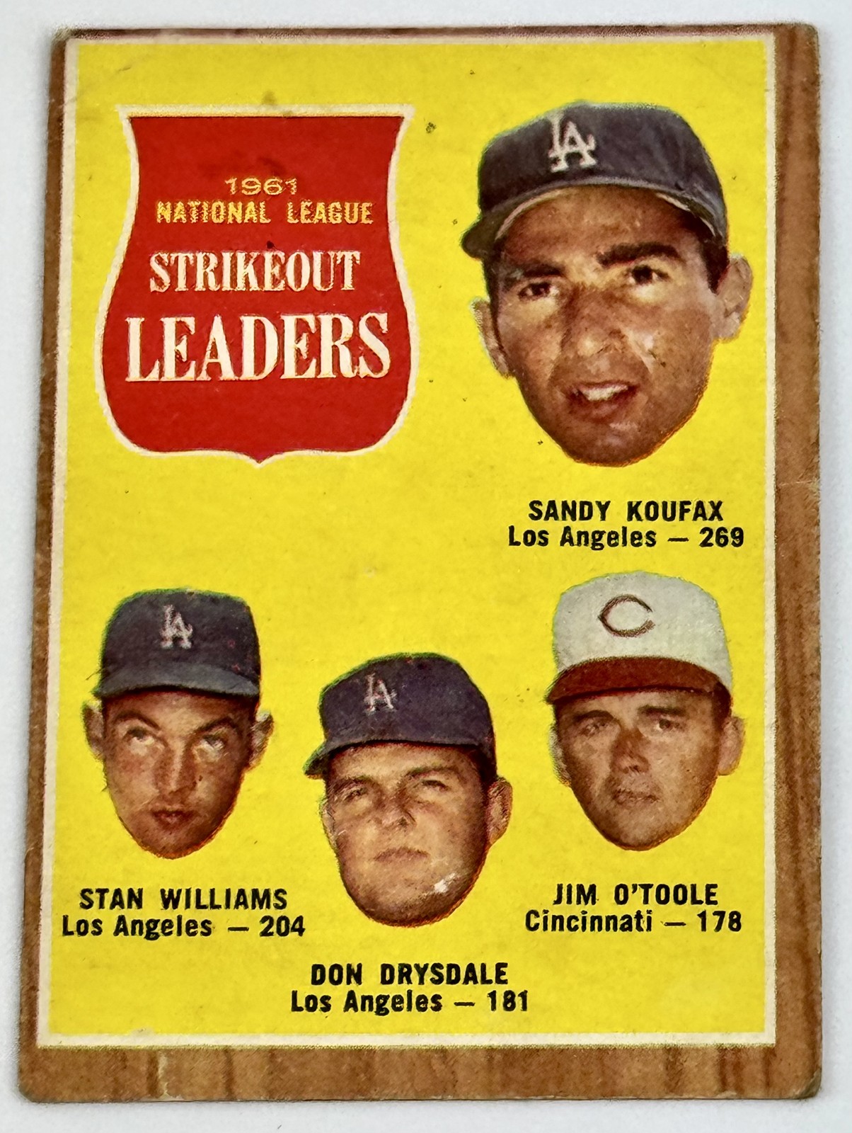 Sandy Koufax Don Drysdale 1962 Topps #60 NL Strikeout Leaders Dodgers HOF