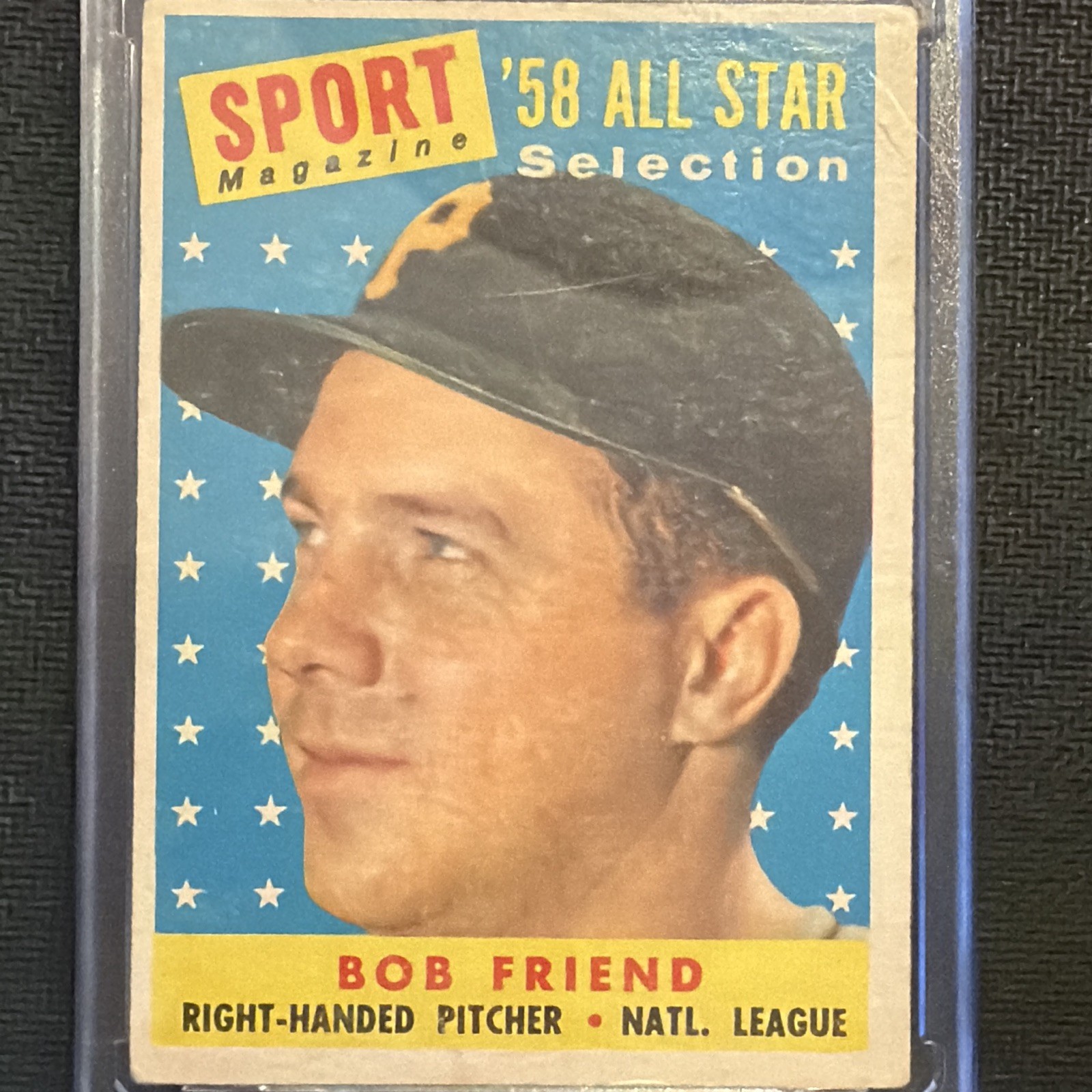 Topps 1958 Bob Friend Pittsburgh Pirates #492 Sport Magazine \'58 All-Star