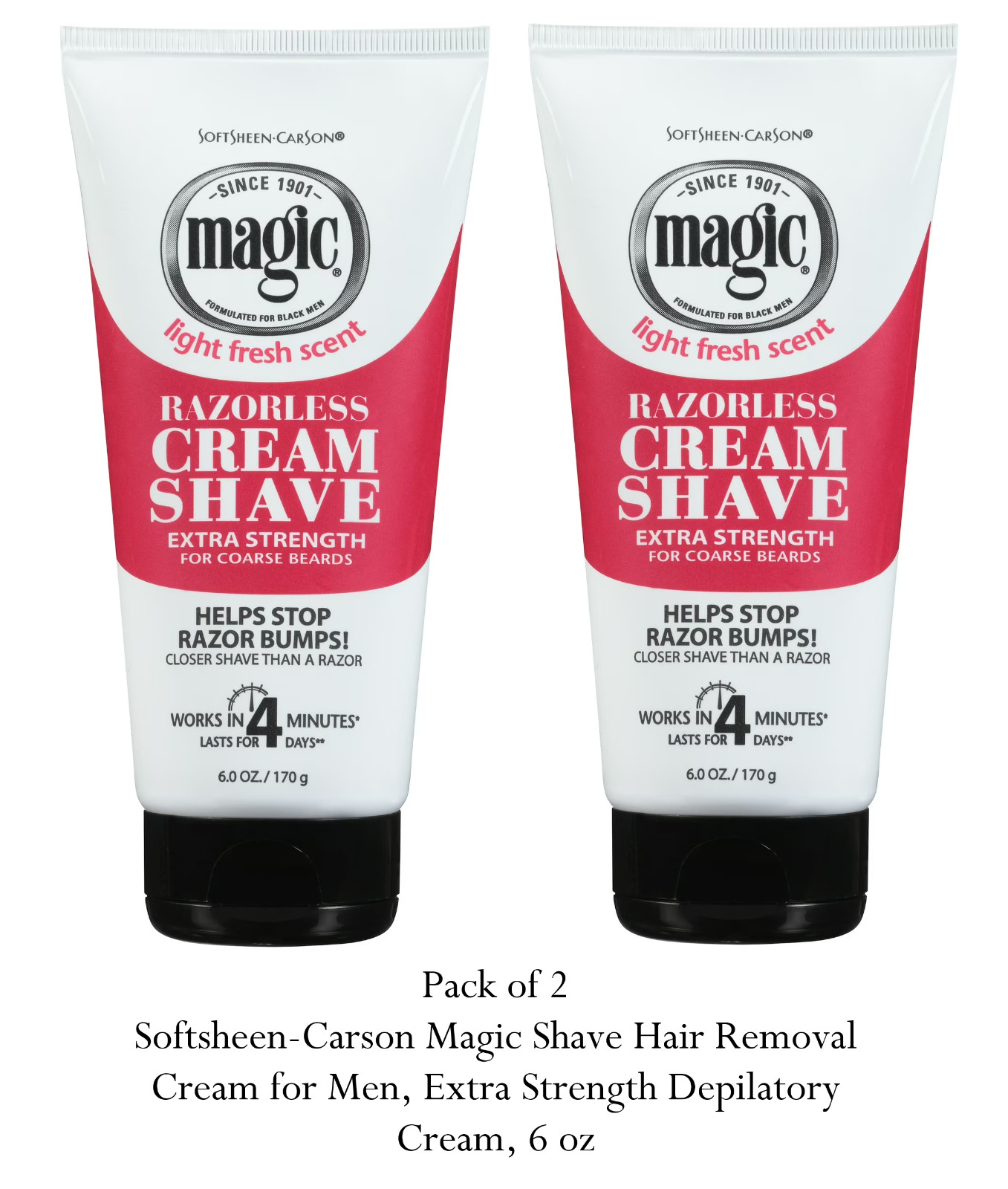 Softsheen-Carson Magic Shave Cream for Men Extra Strength 6oz (Pack of 2)