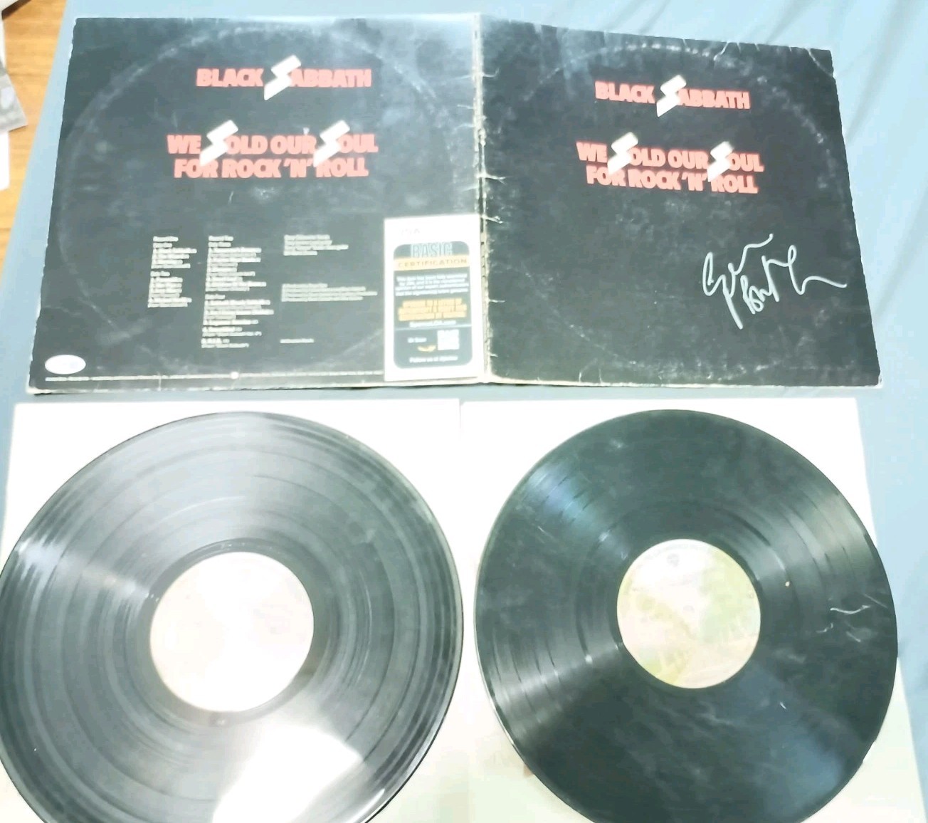 Geezer Butler Signed Vinyl Album 2LP Black Sabbath Sold Our Soul Rock Roll JSA