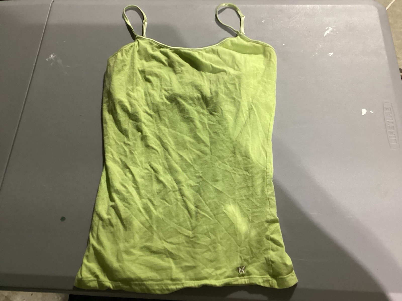Aéropostale Women’s XL Green Solid Knit Camisole Tank Top Stretch Logo