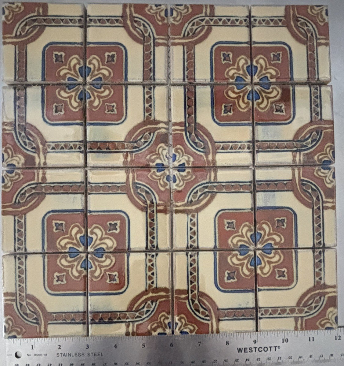 16 Tiles Mid Century Moorish Spanish Revival 3\