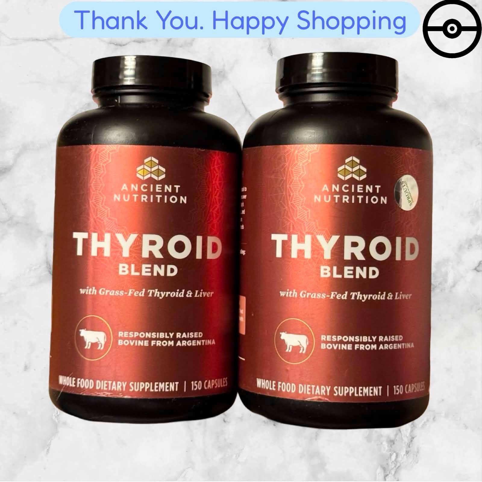 FOR 2 Ancient Nutrition Thyroid Blend 150 Capsules Each NEW SHIPPING FOR 2 Ancient Nutrition Thyroid Blend 150 Capsules Each NEW SHIPPING