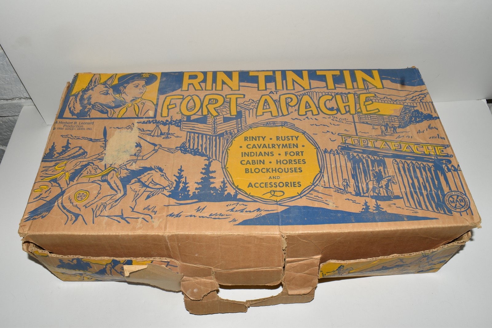 Marx Rin Tin Tin at Fort Apache #3627 Playset 1956 W/ ORIGINAL BOX   (GNL21)