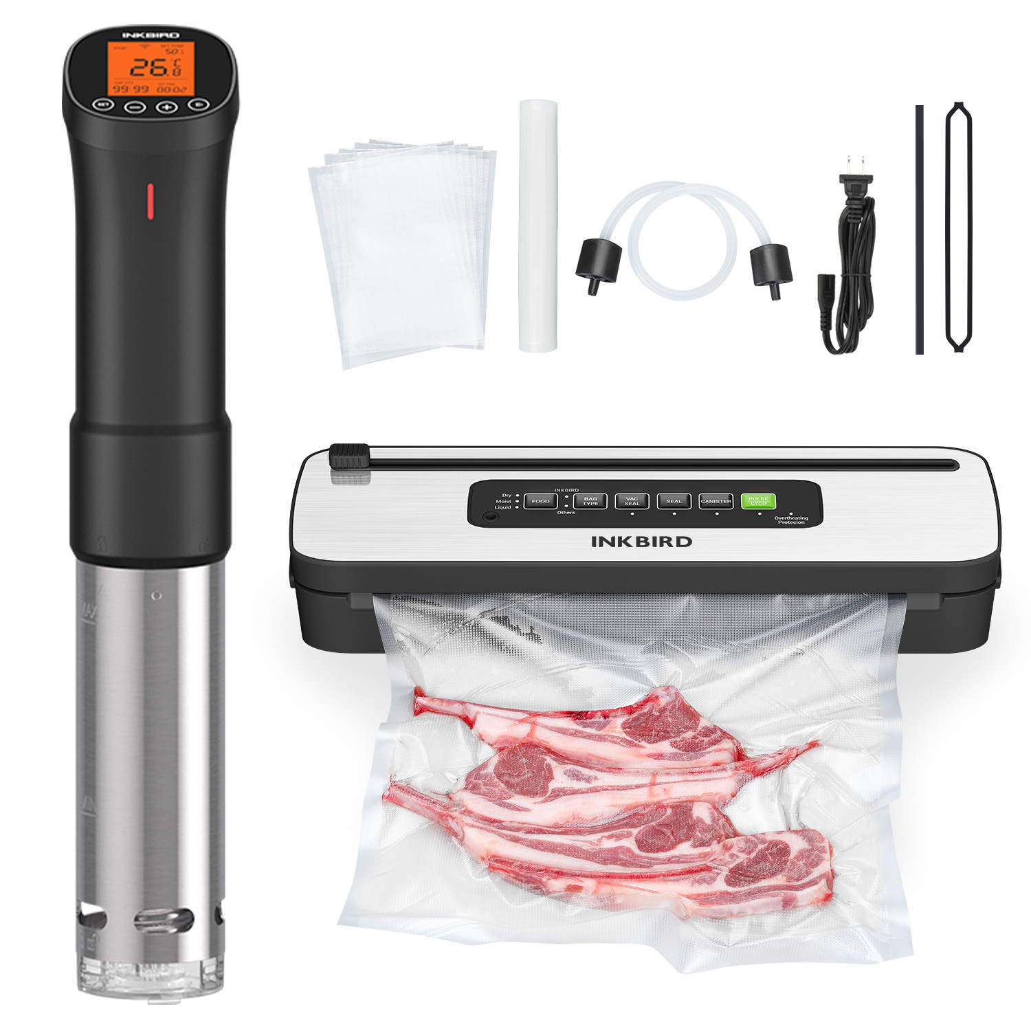 Inkbird Culinary Sous Vide 1000W Wi-Fi Precision Cooker Food Vacuum Sealer Moist