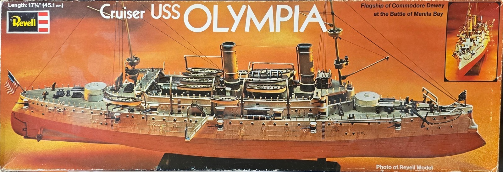 Vintage Revell Cruiser USS Olympia Flagship Model Kit H-443