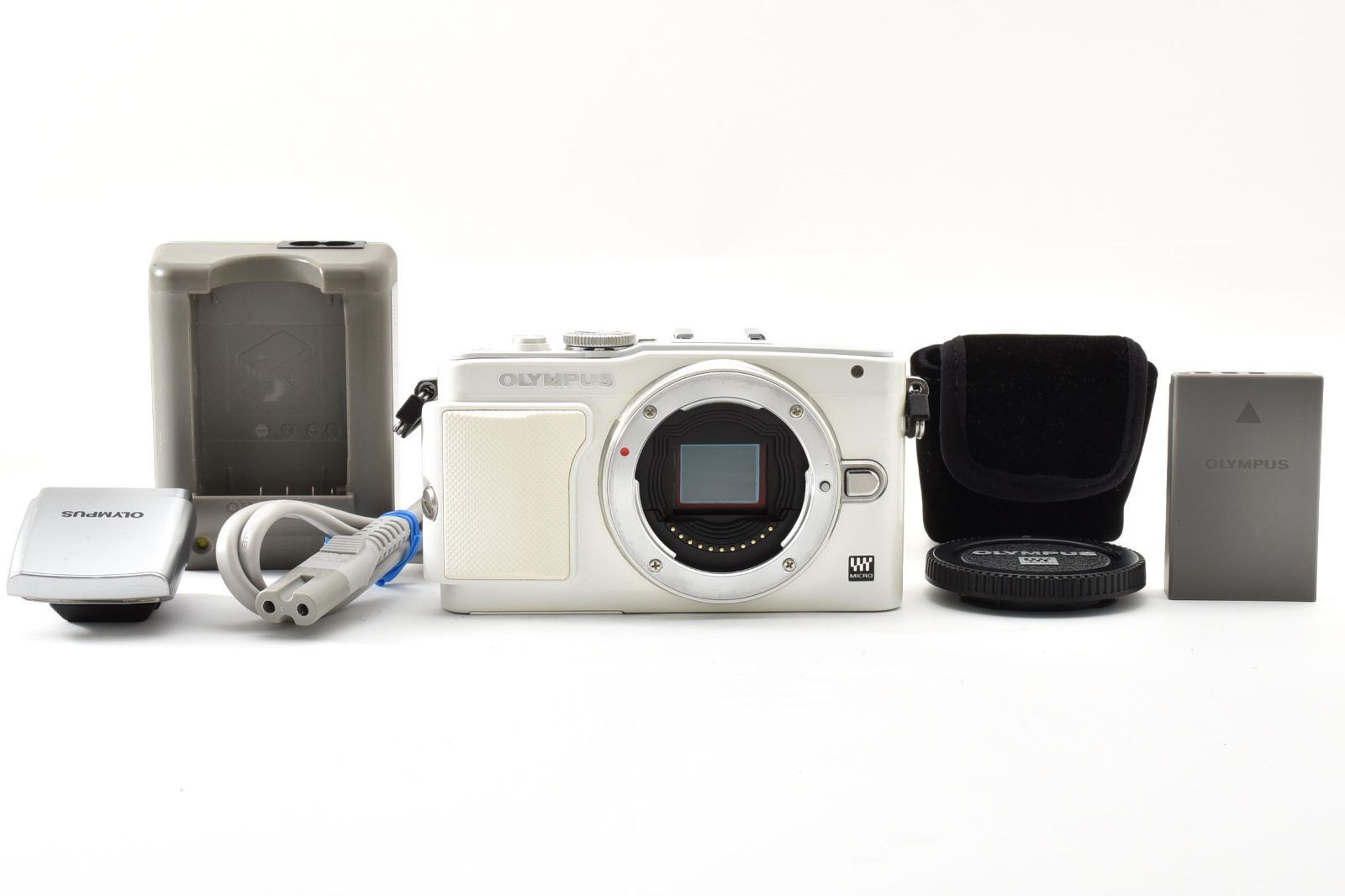 [Excellent] OLYMPUS PEN Lite E-PL6 16MP White Digital Camera w/Battery ,Charger