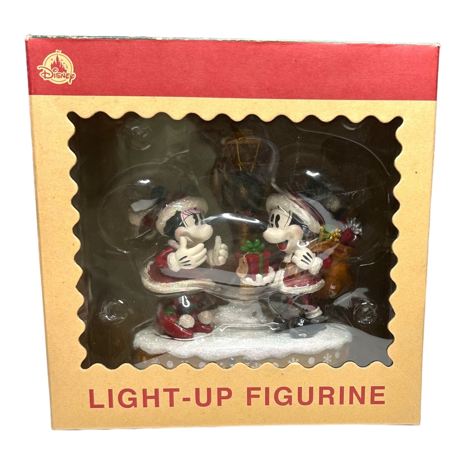 2018 Disney Parks Mickey & Minnie Good Tidings Light-Up Figurine