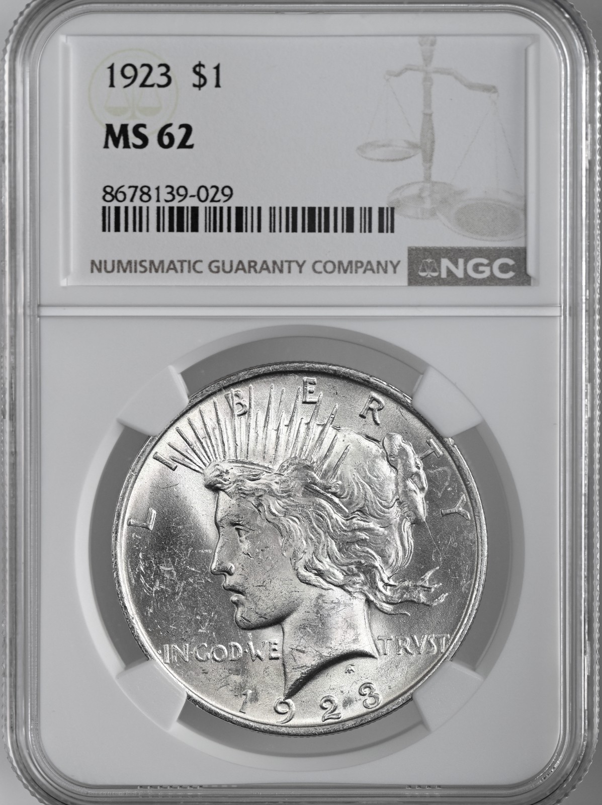 1923-P  $1 PEACE SILVER DOLLAR  