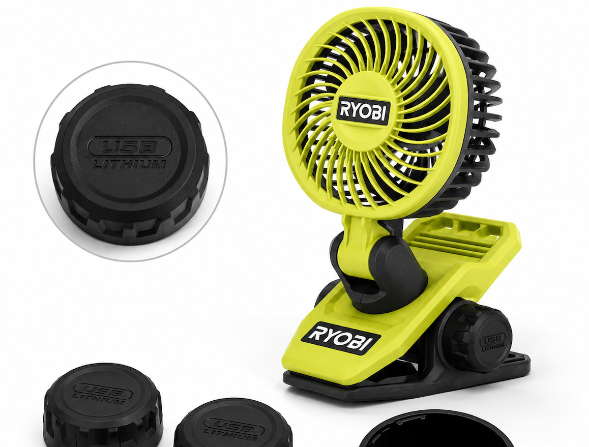 2-Pack Genuine RYOBI OEM USB Lithium Battery Cap Cover for Clamp Fan Replacement