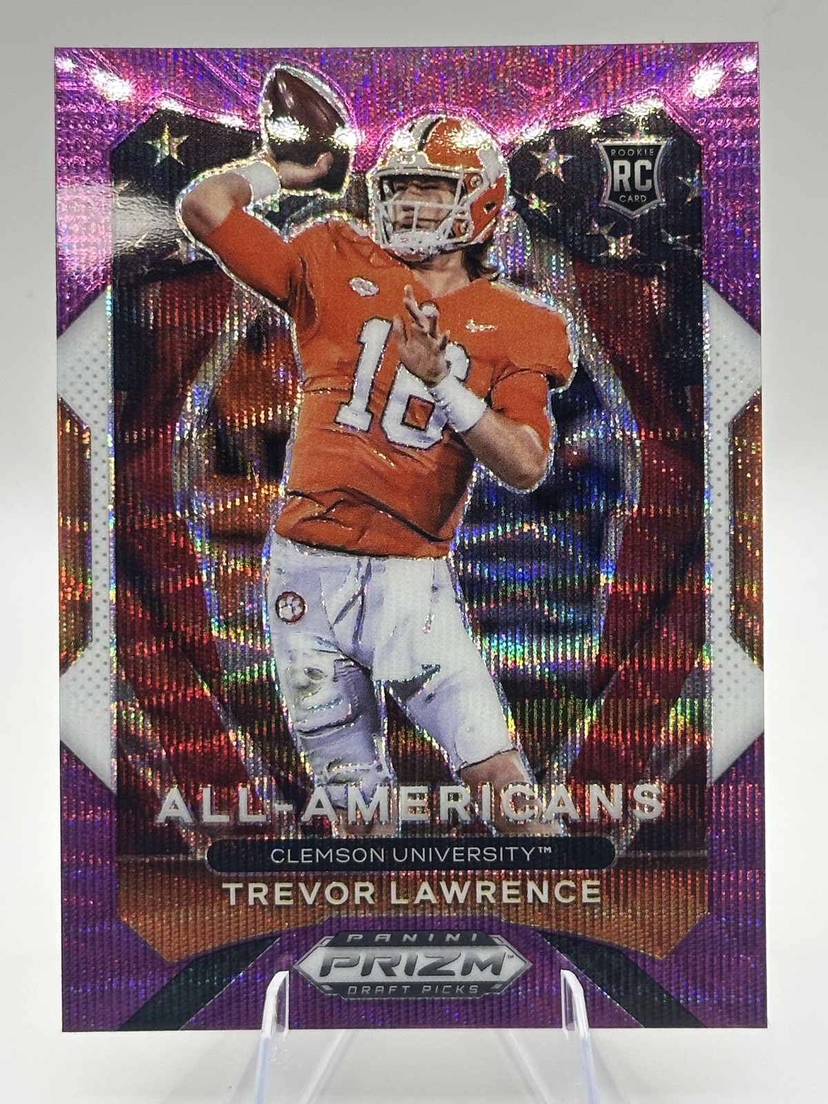 2021 Panini Prizm Draft Picks - All-American Trevor Lawrence #181 Purple Wave...