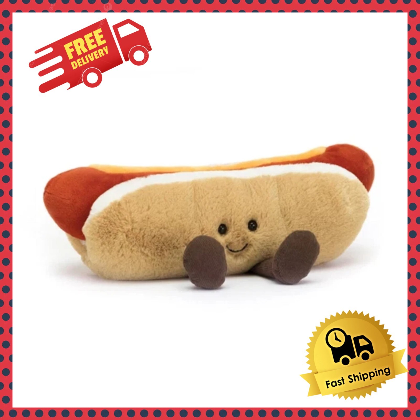 JellyCat Amuseables Hot Dog Soft Plush Toy Yummy Stuffed Animal Toy Gift free sh