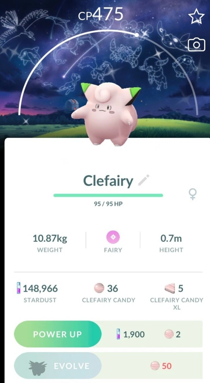 Shiny Clefairy Astronomical Observatory Special Background PTC or TRADE Shiny Clefairy Astronomical Observatory Special Background PTC or TRADE