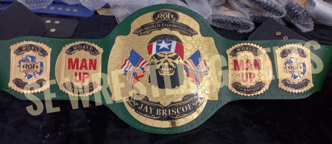 ROH Jay Briscoe World Heavyweight Wrestling Championships Belt Adult Size 4mm Re