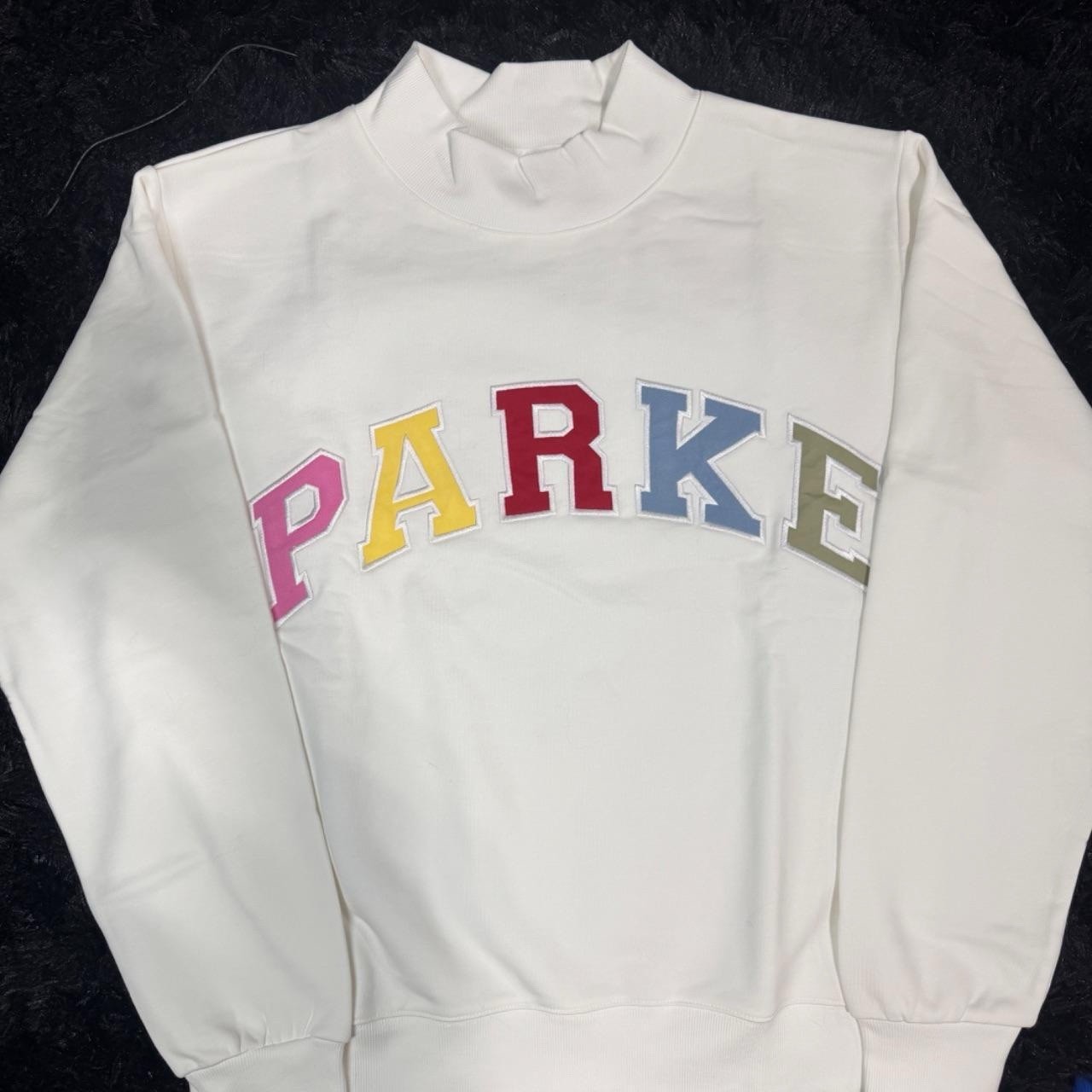 Parke Women’s Varsity Mockneck Sweatshirt Summerland Multi-Color in S/M Parke Women’s Varsity Mockneck Sweatshirt Summerland Multi-Color in S/M