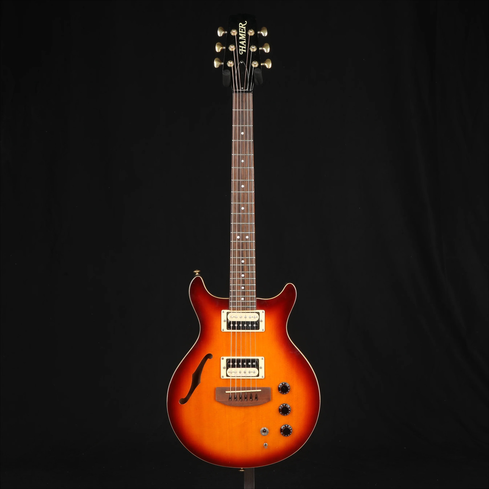 Hamer Duotone Semi-Hollow Electric Guitar, Two-Tone Sunburst