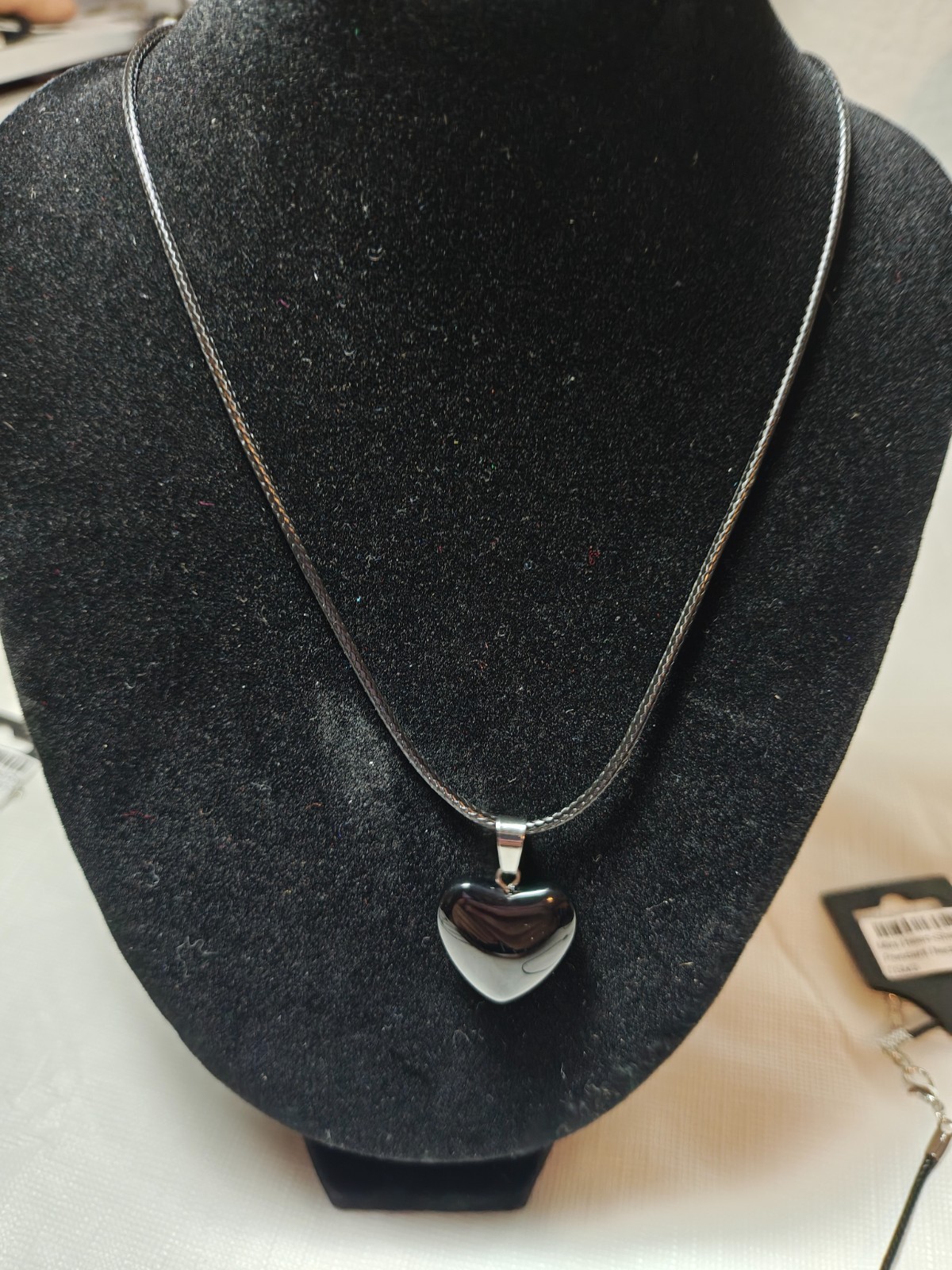 Mini Heart-Shaped Crystal Stone Pendant Necklace 17-19 Blue Black Red Green Pink
