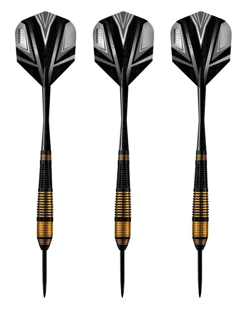 Harrows Vivid High Grade Tinted Alloy Steel Tip Darts – 21 Grams - Black 