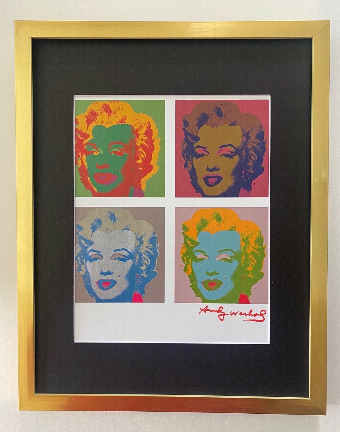 ANDY WARHOL 1984 SIGNED AWESOME MARILYN MONROE PRINT MATTED TO  11X14