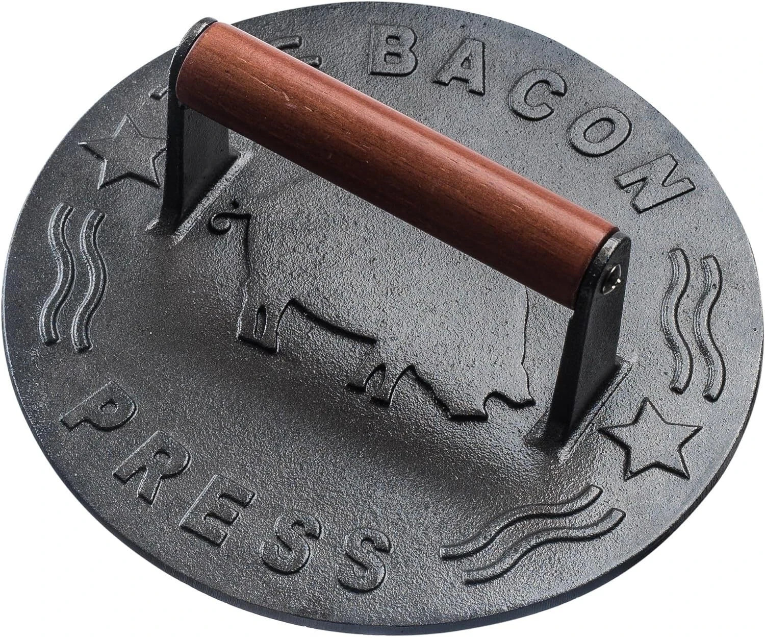 Bellemain Cast Iron Grill Press Heavy-duty Bacon Press Wood Handle 7.2