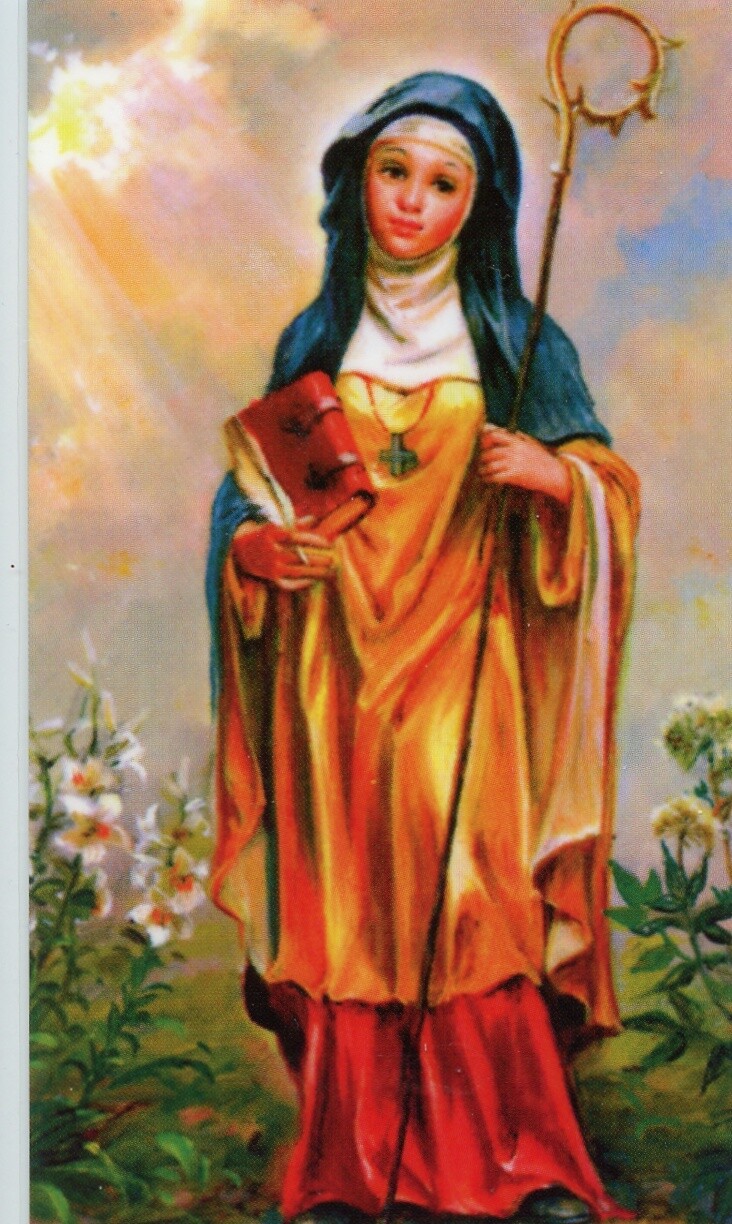 St. Monica - Prayer - Relic Laminated Holy Card - Blessed by Pope Francis 