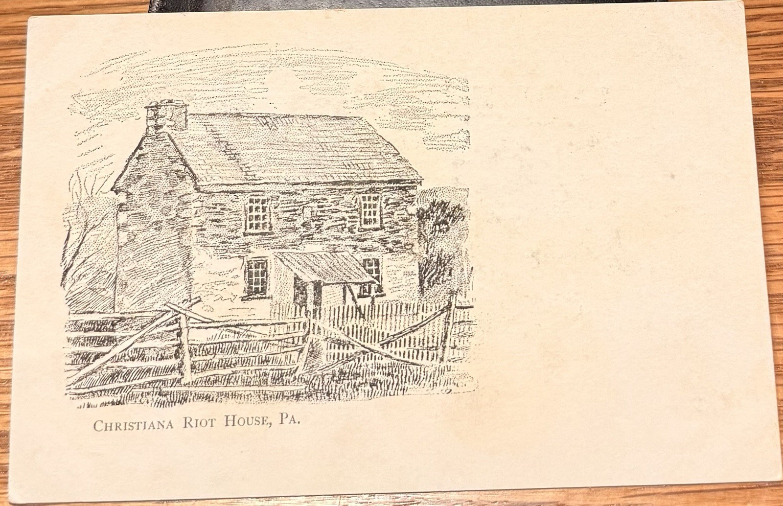 1900s Christiana Pa, Christiana Riot House, Lancaster County, Postcard