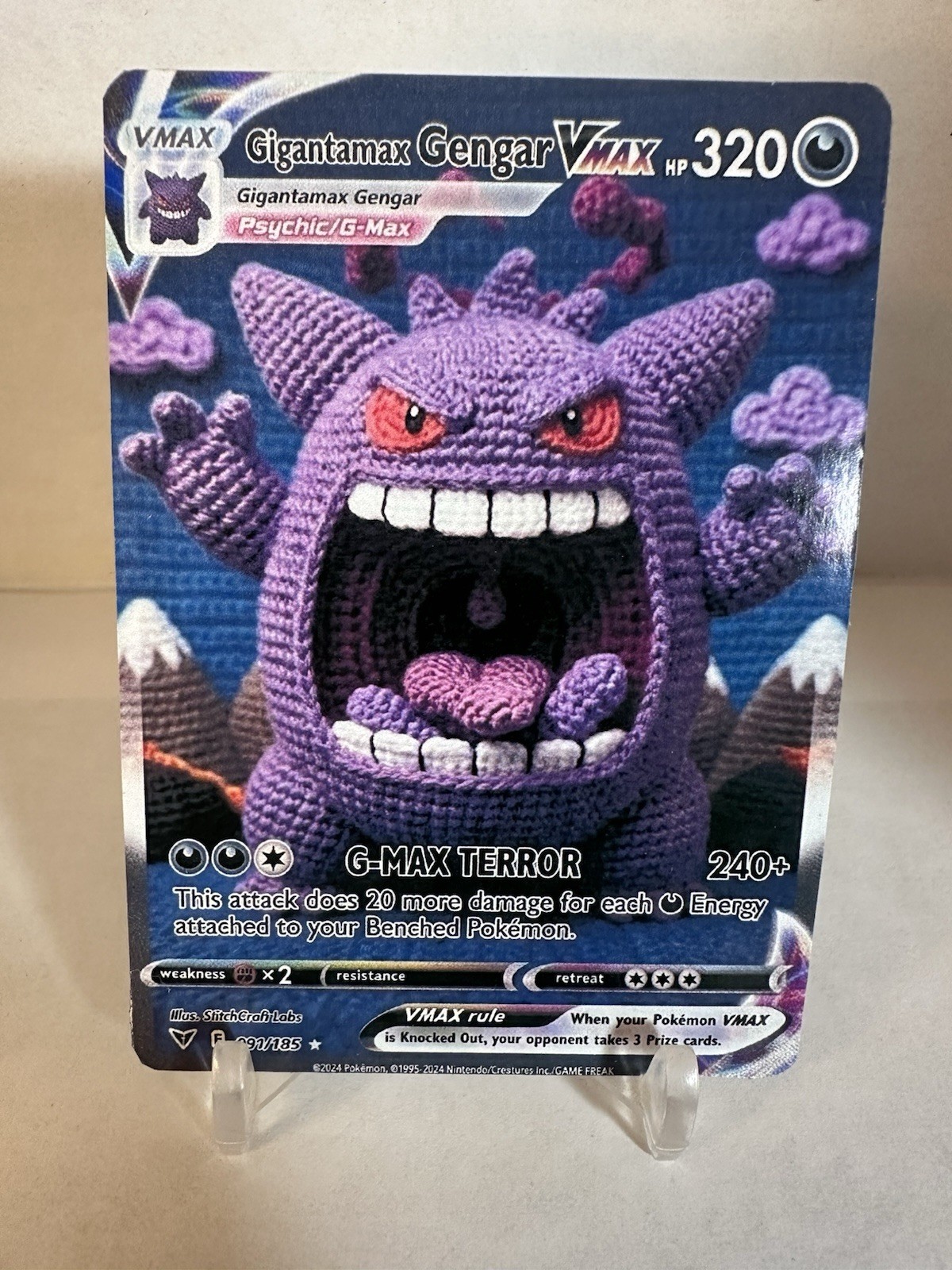 FAN ART: Gengar Knitted Mountain Promo Pokémon Unofficial FAN ART: Gengar Knitted Mountain Promo Pokémon Unofficial