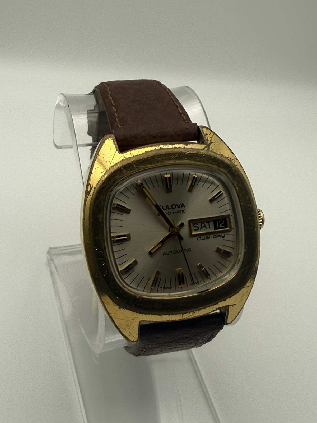 Vintage BULOVA Set O Matic men's automatic watch 11 BSACB 17Jewels day/date 1975