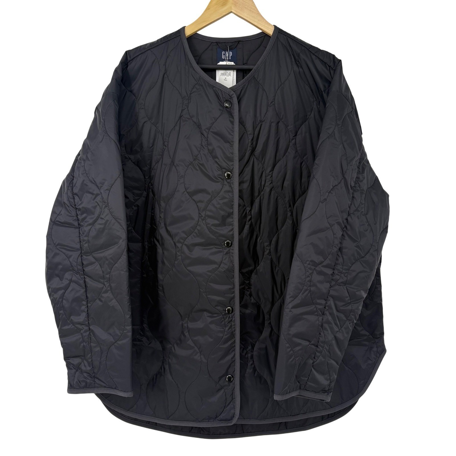 GAP Recycled Oversized Quilted Jacket M Tall Water Resistant Primaloft Preppy